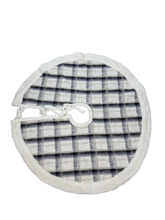 Winter Wonderland Other - Winter Wonderland Black & White Buffalo Plaid Sherpa Christmas Tree Skirt 50"